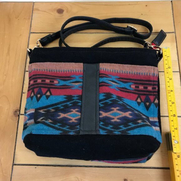 Hand Crafted Southwestern Print Fabric Shoulder Bag Purse Original by Louise - Picture 8 of 11